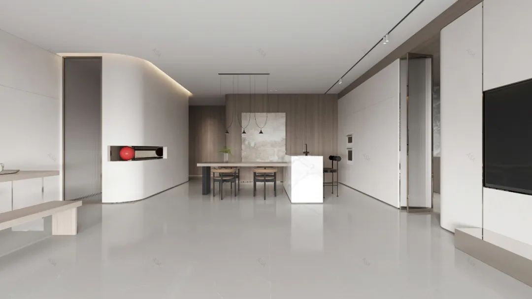 路易摩登现代砖现代餐厅空间效果图